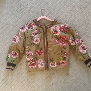 Anthropologie Embroidered Floral Jacket